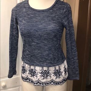 RXB navy blue & white sweater